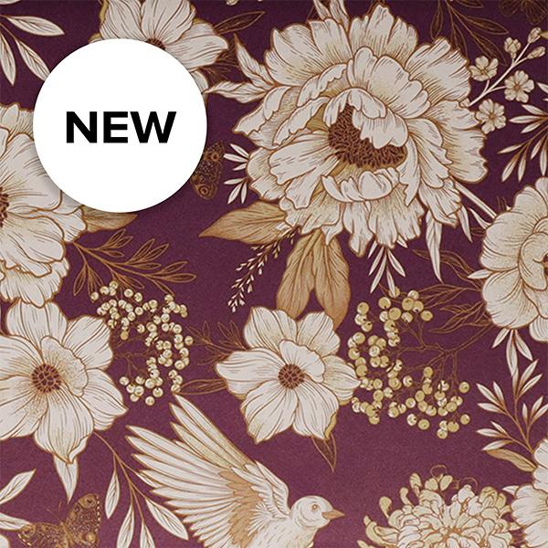 Geschenkpapier 3697 Purple Winterbloom, 100 m