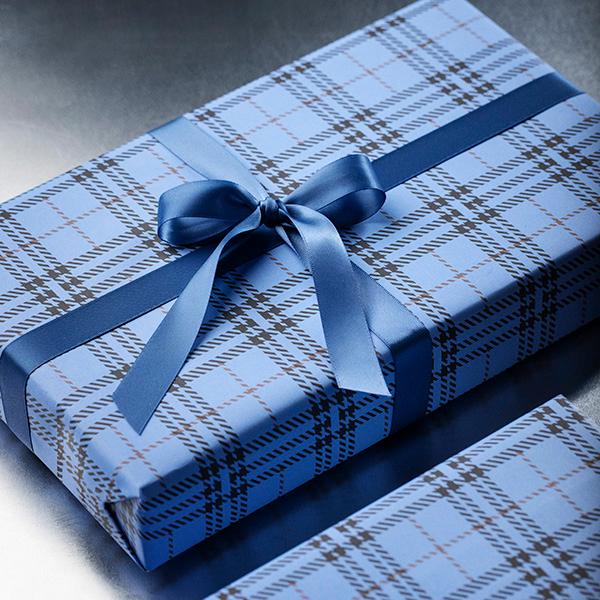 Geschenkpapier 3723 Flannel Checked blue 55cm x 100m 
