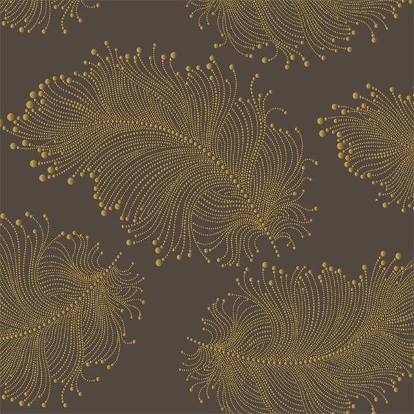 Weihnachtsgeschenkpapier 6442 Brown Gold Feather