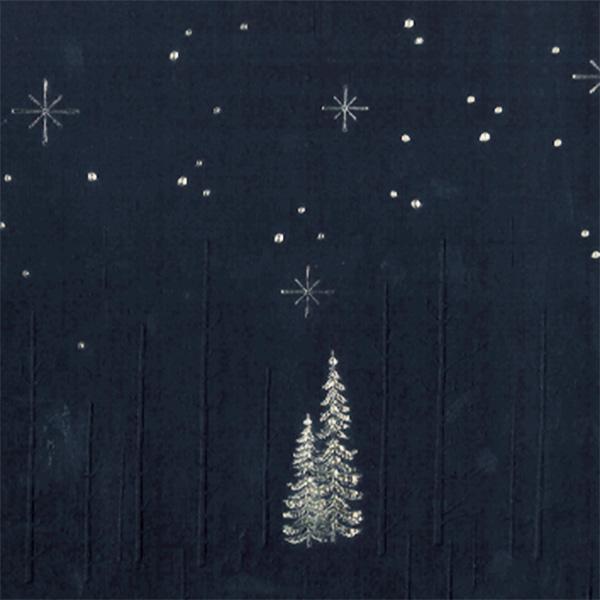 Weihnachtsgeschenkpapier 6484 Navy Forrest Star Night 55 cm