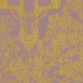 Christmas paper 6497 Golden Deer Antique Rose 55 cm x 100 m
