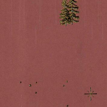 Weihnachtsgeschenkpapier 6502 Forrest Star Night Bordeaux 55 cm x 100 m