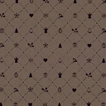 Weihnachtsgeschenkpapier 6514 Christmas Tradtion Coffee 55 cm x 100 m