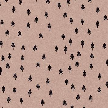 Geschenkpapier 6520 Small Christmas trees Coffee 55 cm x 100m
