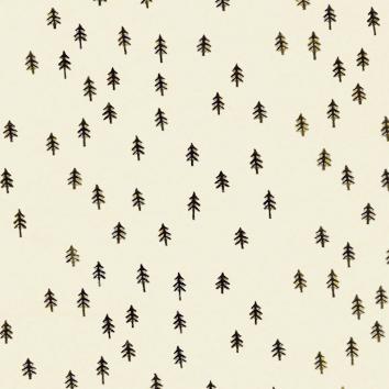 Geschenkpapier 6521 Small Christmas trees Beige 55 cm x 100m