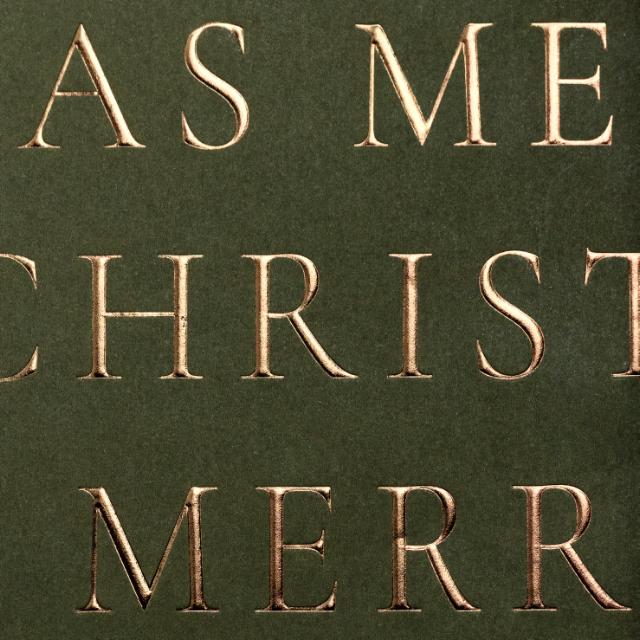 Weihnachtsgeschenkpapier 6546 Slender Merry Christmas Deep sage 55 cm x 100 m