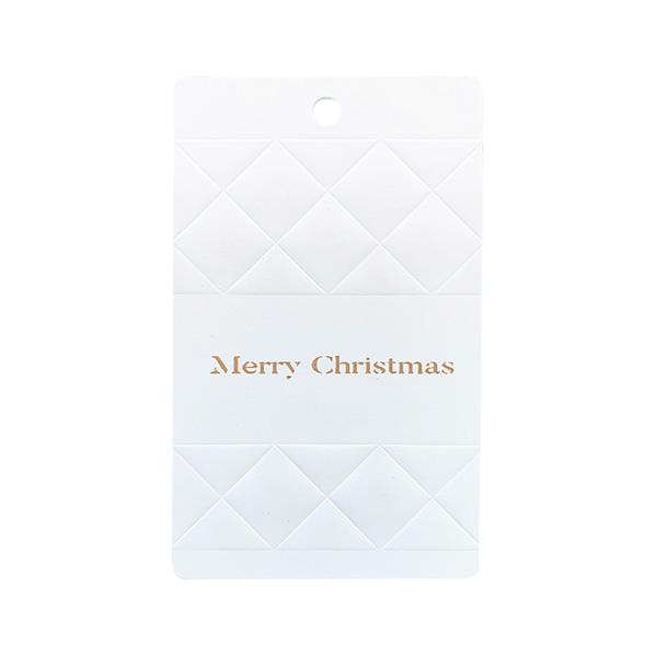 Merry Christmas Hangtag, Embossed, Weiss 90 stk.