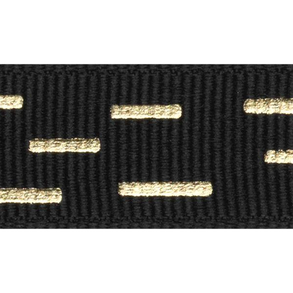 Geschenkband Black/ Gold stripes 15mm