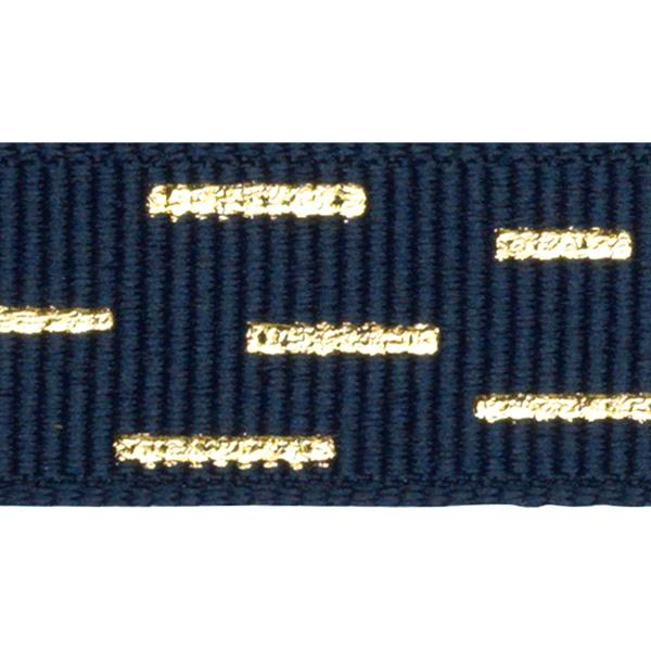 Geschenkband Navy/ Gold stripes 15m