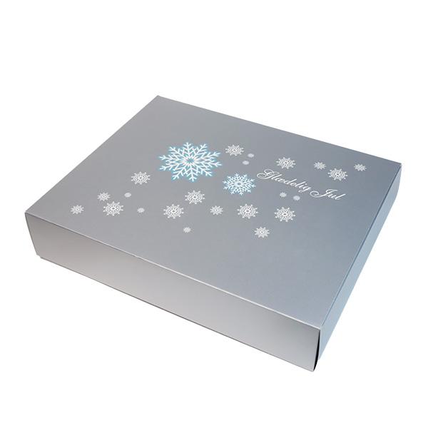 Geschenkbox Silber mit Schneeflocken