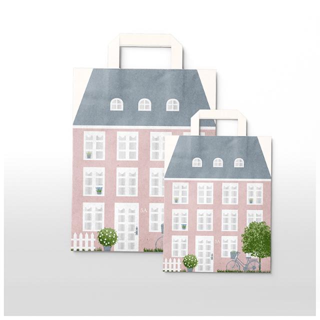Huspose, rosa 220x125x290mm 8L 200 stk.