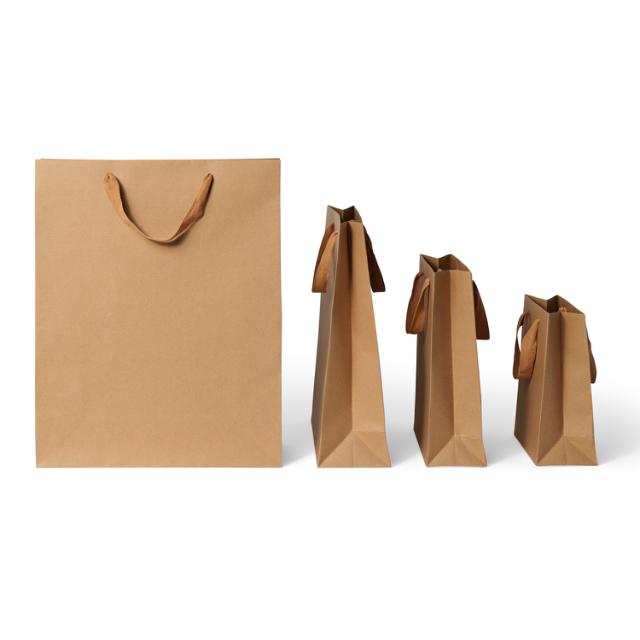 Luxustasche Kraftpapier geprägt Natur 25x10x32cm