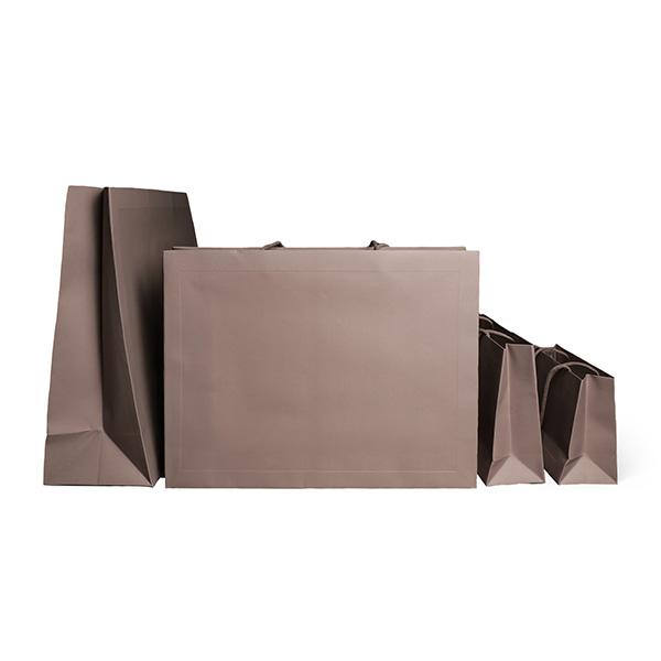 Luxuspapiertragetasche Nougat mit Rahmen 200x80x150mm 