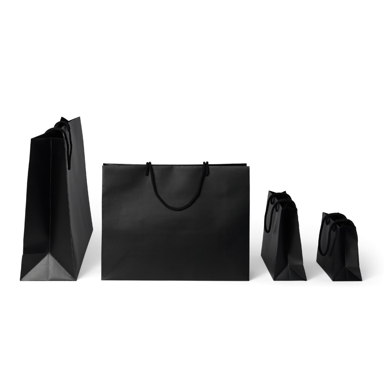 Luxuspapiertragetasche Schwarz Matt 27x9x19 cm 100 stk