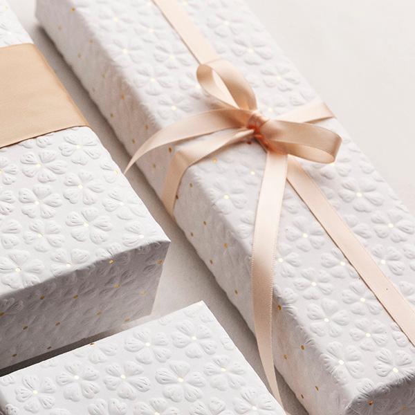 Geschenkpapier White Flower Hotfoil 20 cm x 100 m