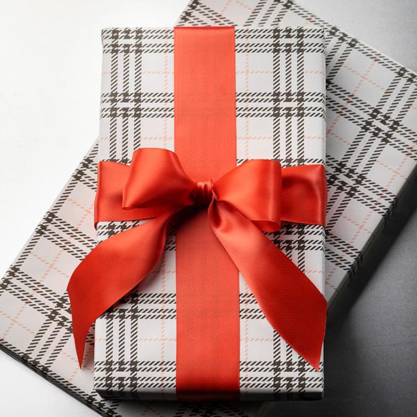  Geschenkpapier 3722 Flannel Checked cream55cm x 100m