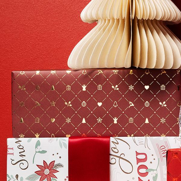 Weihnachtsgeschenkpapier 6426 Red Christmas Tradition 55 cm x 120 m