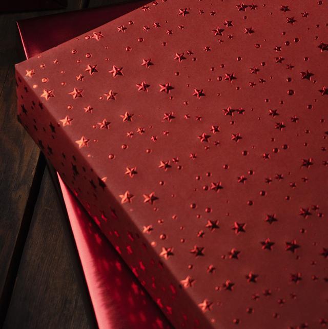 Weihnachtsgeschenkpapier 6491 Little Stars Red 55 cm x 100 m 