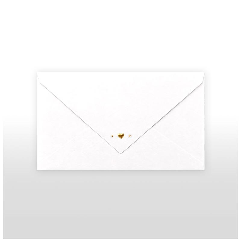 Greeting Envelope with gold heart 50 pcs - 156x113mm