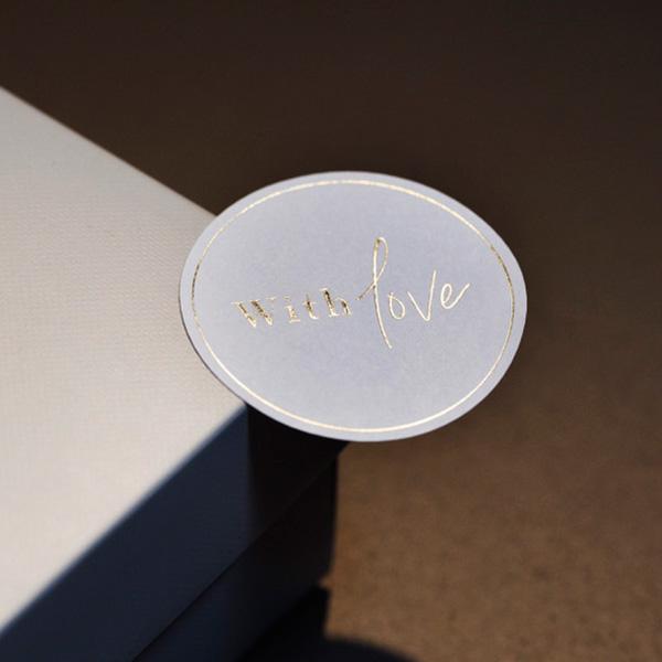 With love Sticker Silber Heißfolie 250pcs/roll