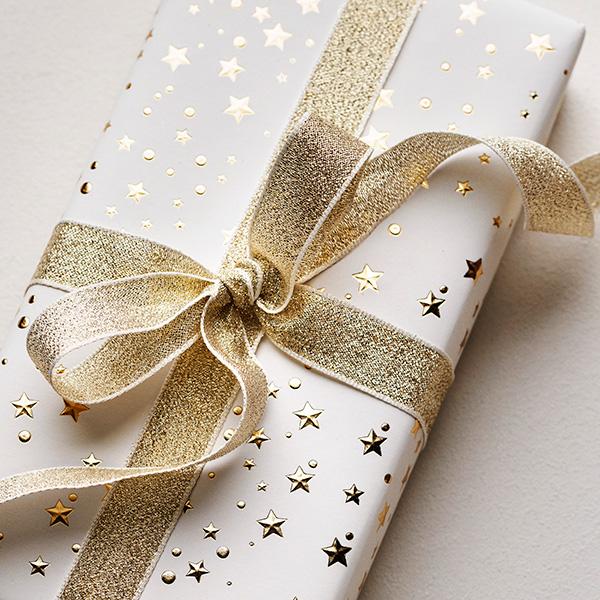 Geschenkband Gold Glitzer 18mm x 90m
