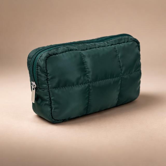 Cosmetic Pouch Blau Gestepptes Nylon  22xx5x13cm